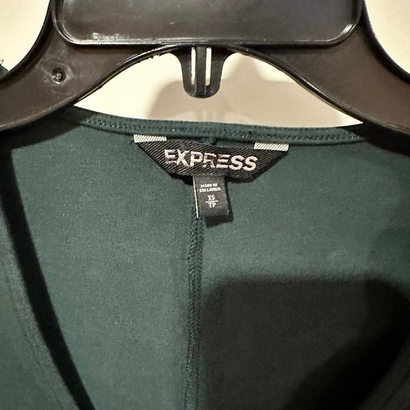 Express Bodycon Dress Long Sleeve green Plunge Neck Party Cocktail XS - Picture 3 of 6